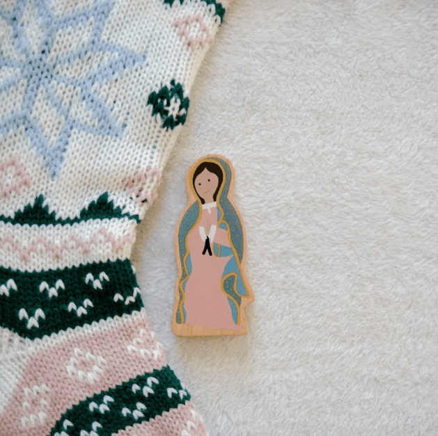 Our Lady of Guadalupe wooden block doll toy
