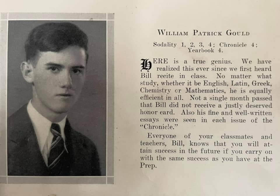a photo taken of my Grandfather's yearbook - his picture and what his classmate wrote about him.