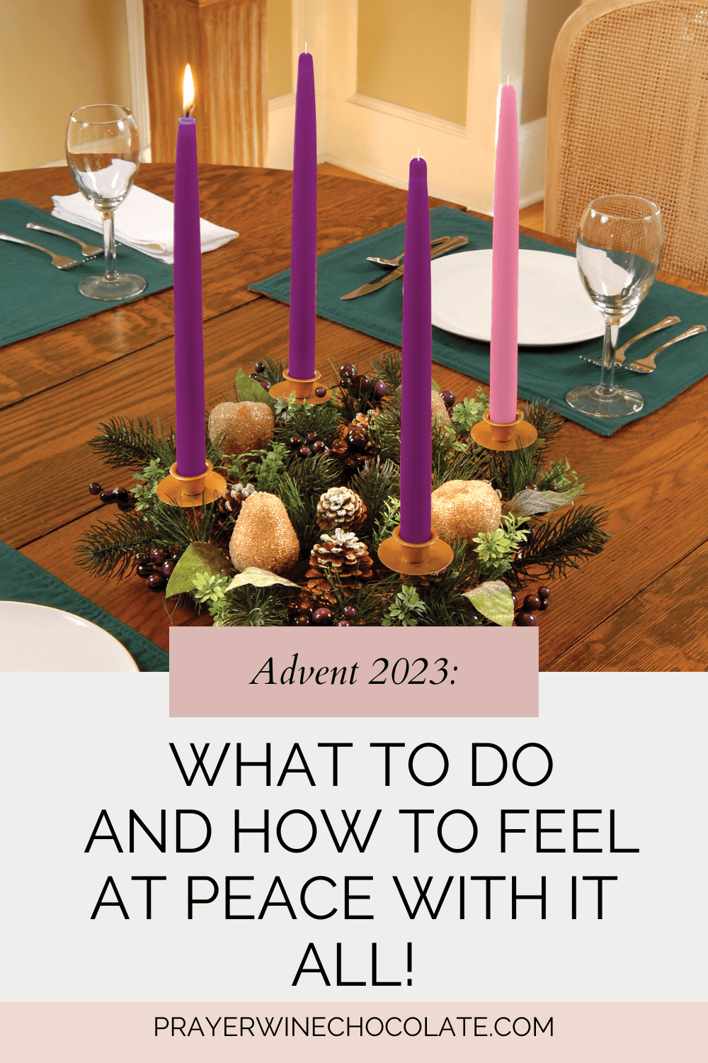 Blog graphic picture of an advent wreath, title of blog article typed on it