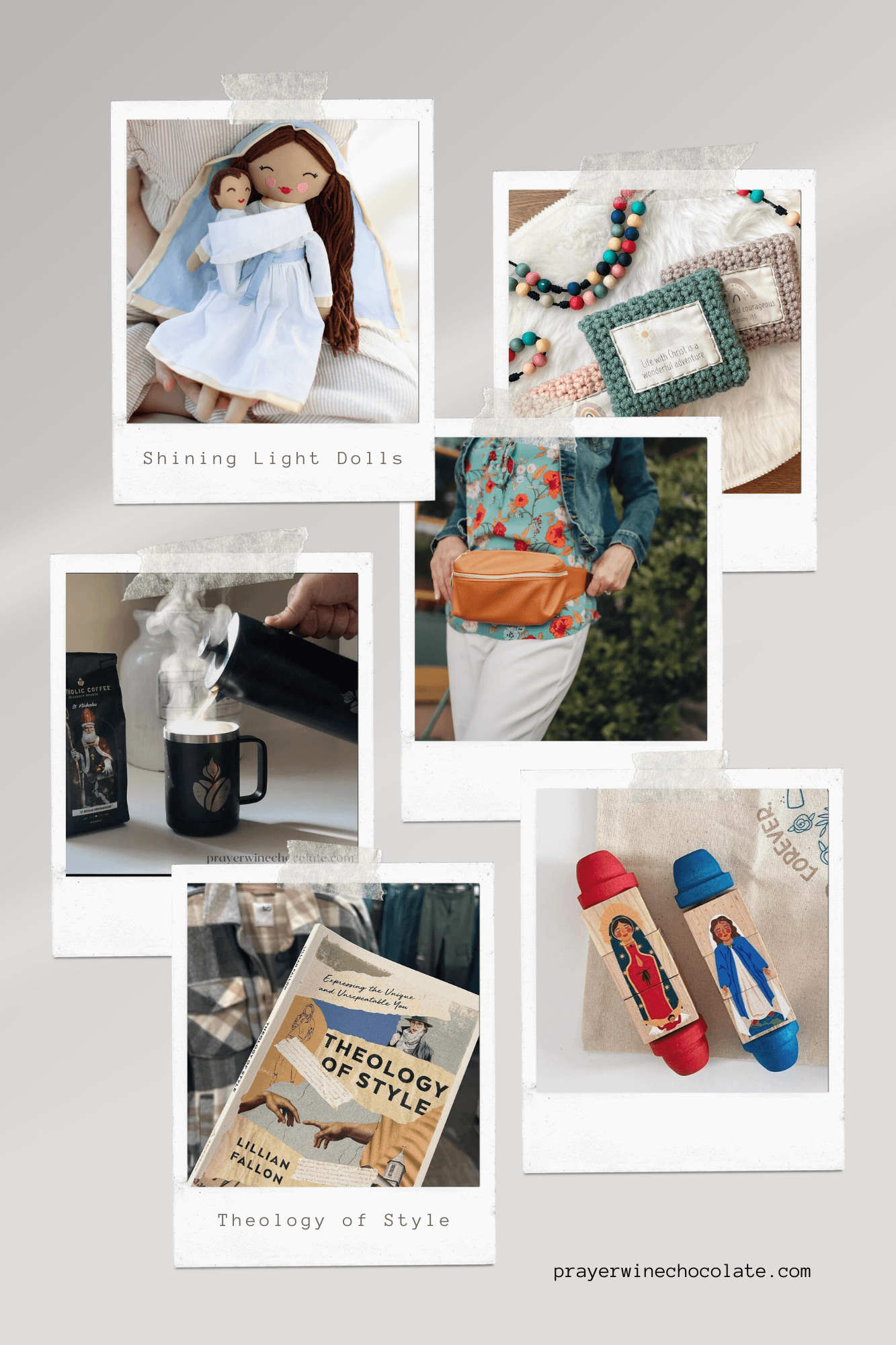 a collage of Catholic gift ideas