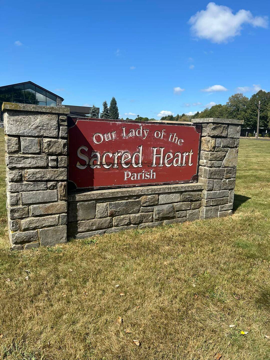 Our Lady of the Sacred Heart Parish sign