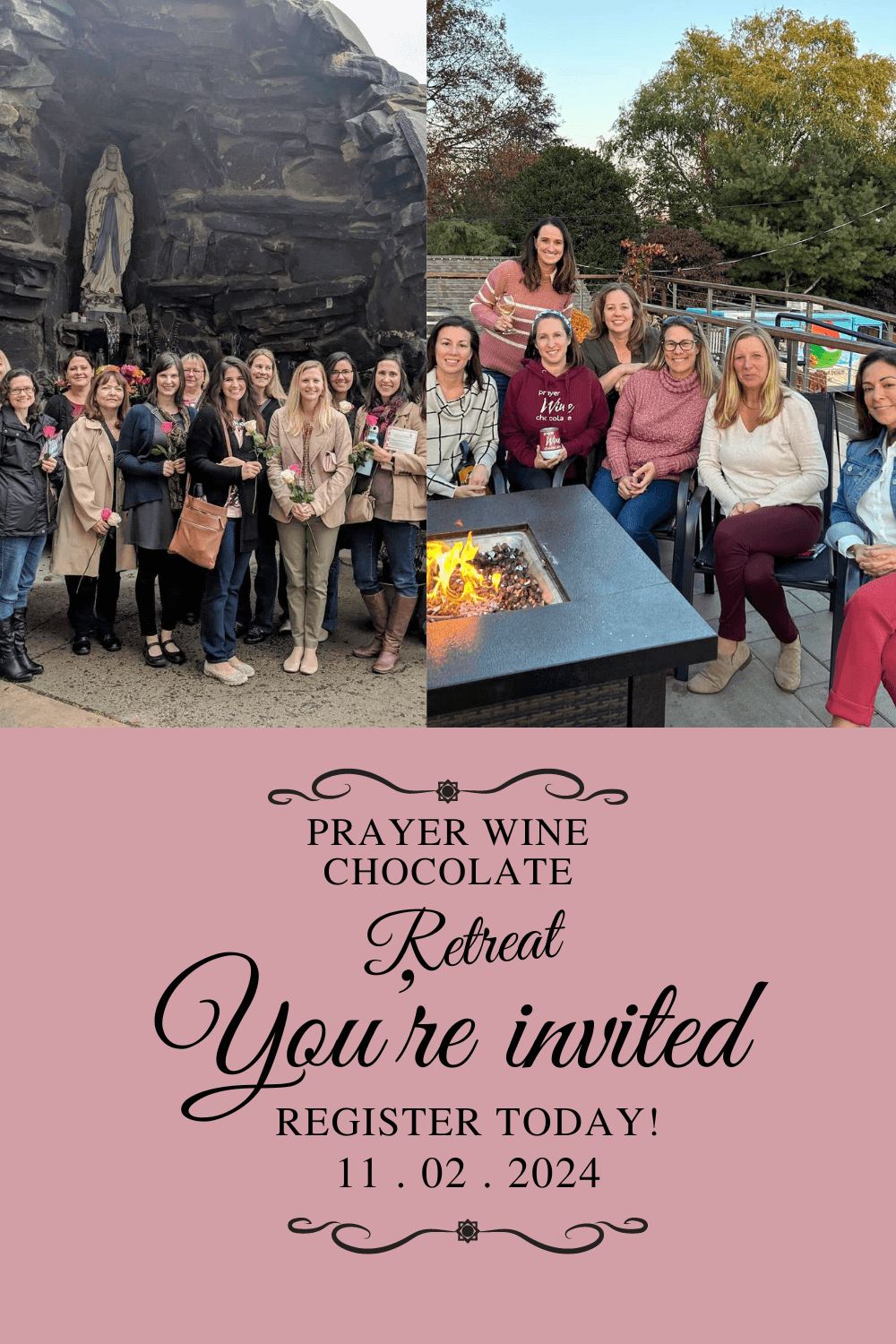 PRAYER WINE CHOCOLATE RETREAT
You're invited
Register Today
11.02.2024