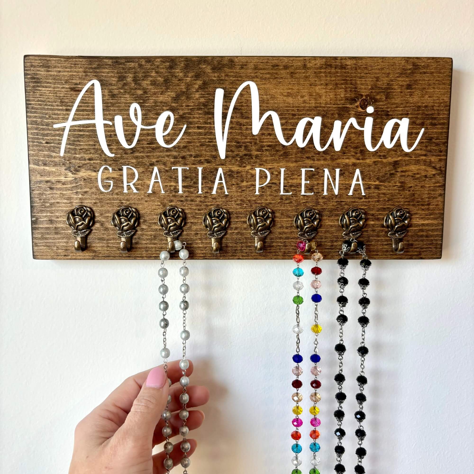 Ave maria GRATIA PLENA Rosary hanger