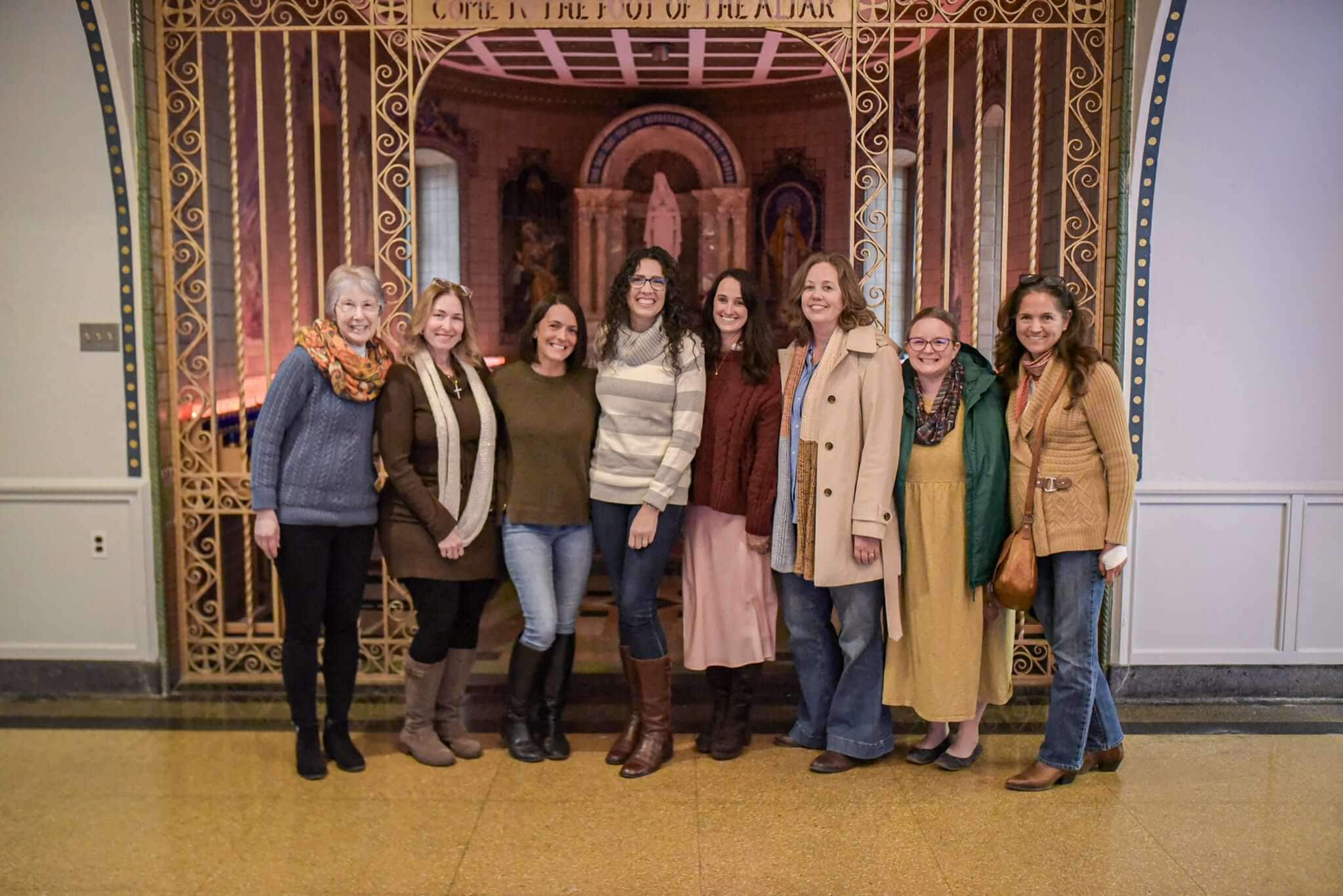 Sarah Dickerson at retreat with others